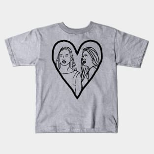 Distracted Boyfriend Meme Valentine Outline Kids T-Shirt